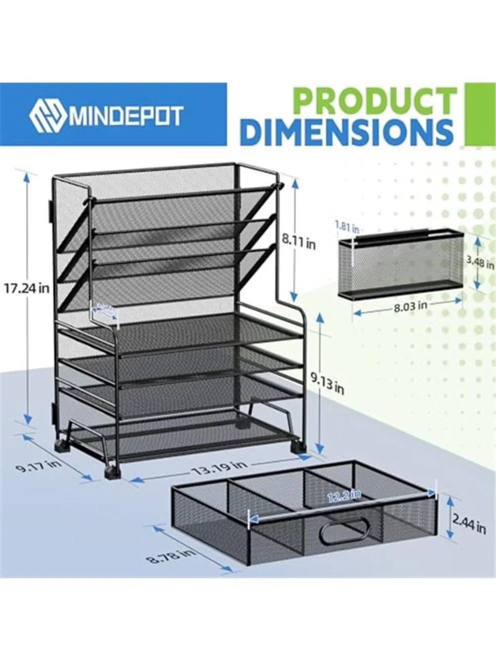 Desk Organizer File Tray Multi Tier Paper Holder Office Supply Storage Rack